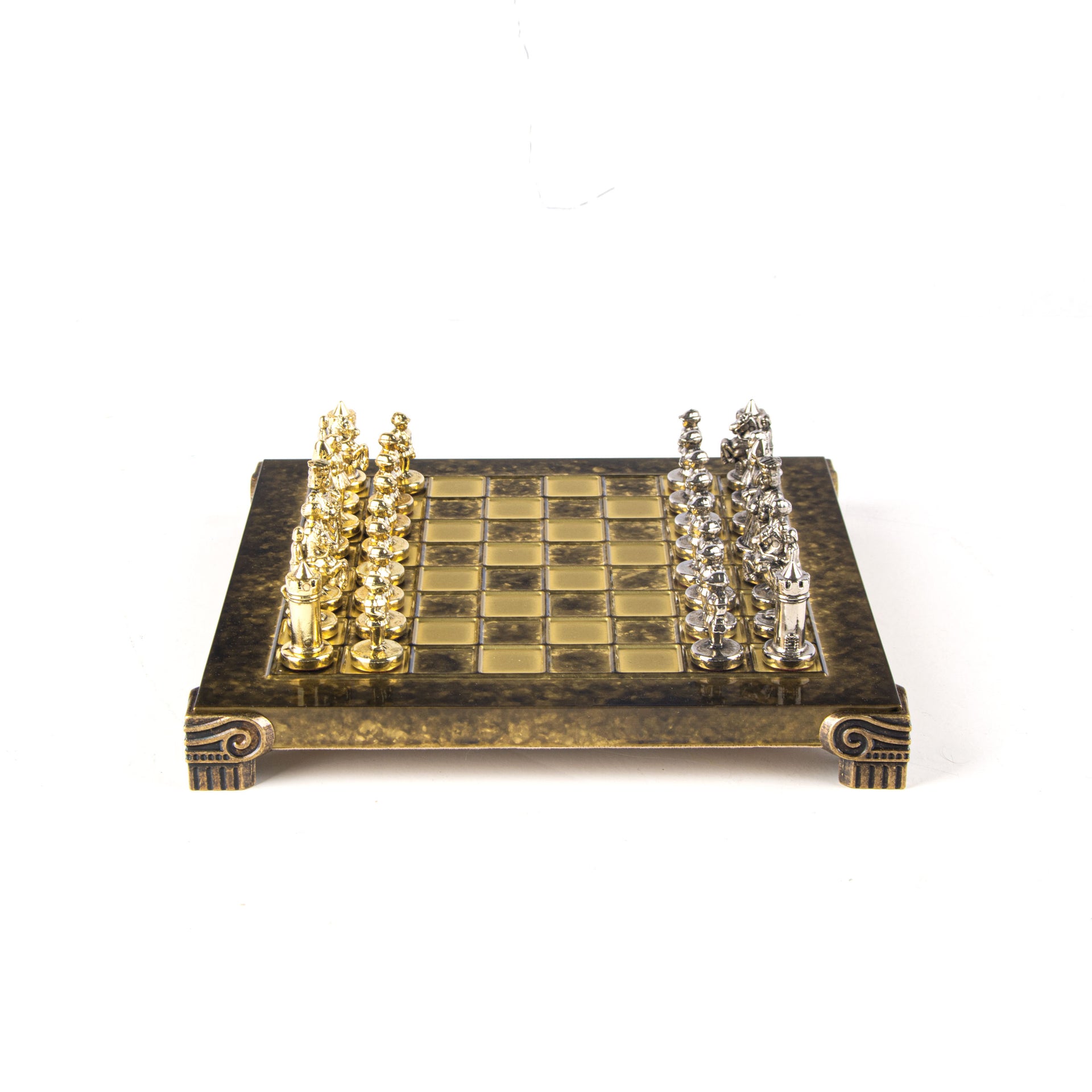 Byzantine Metal Chess Set Brown 20x20cm S1BRO
