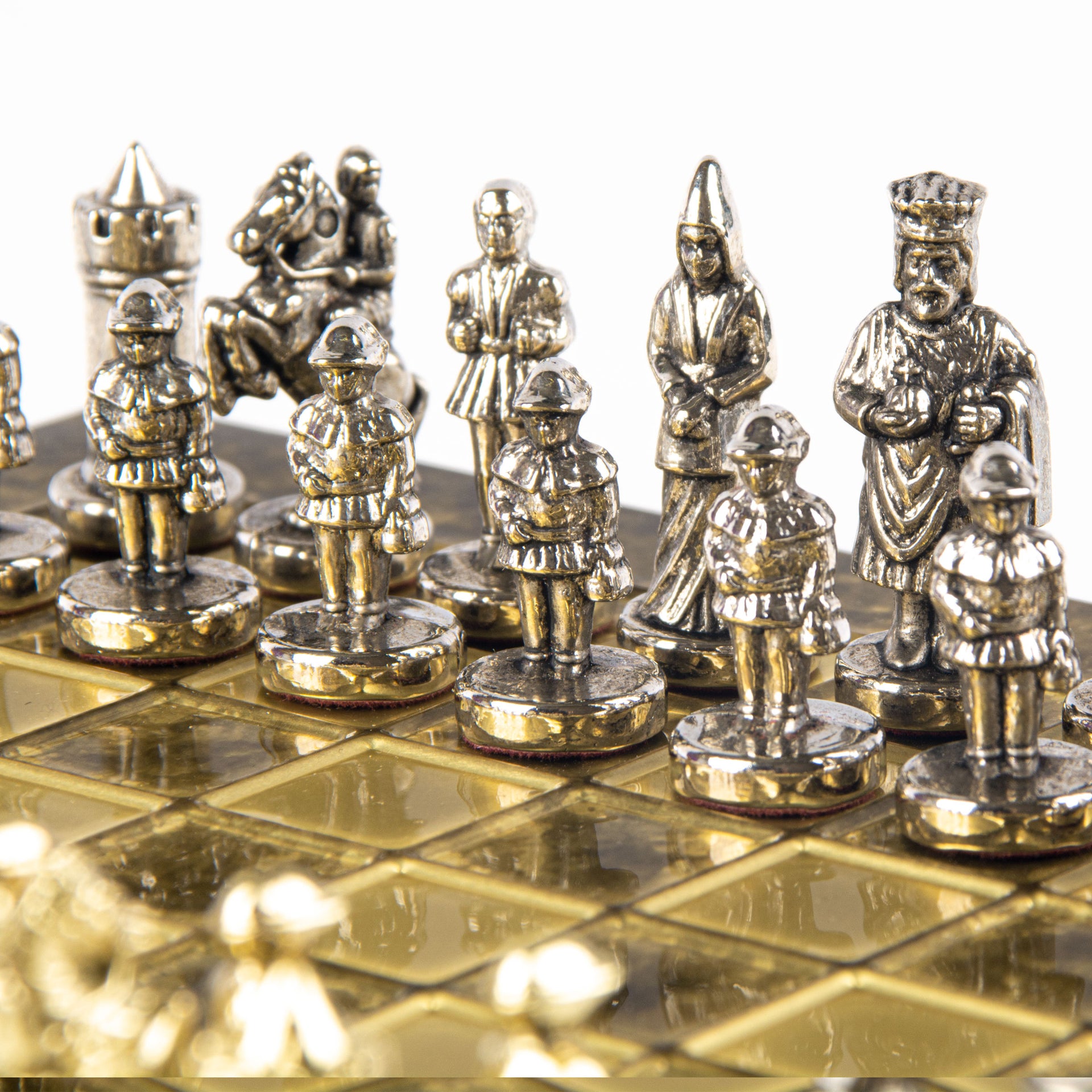 Byzantine Metal Chess Set Brown 20x20cm S1BRO