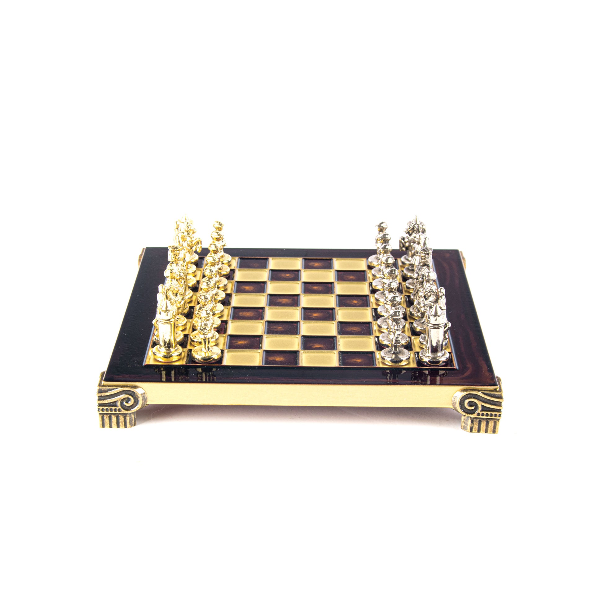 Byzantine Metal Chess Set Red 20x20cm S1RED