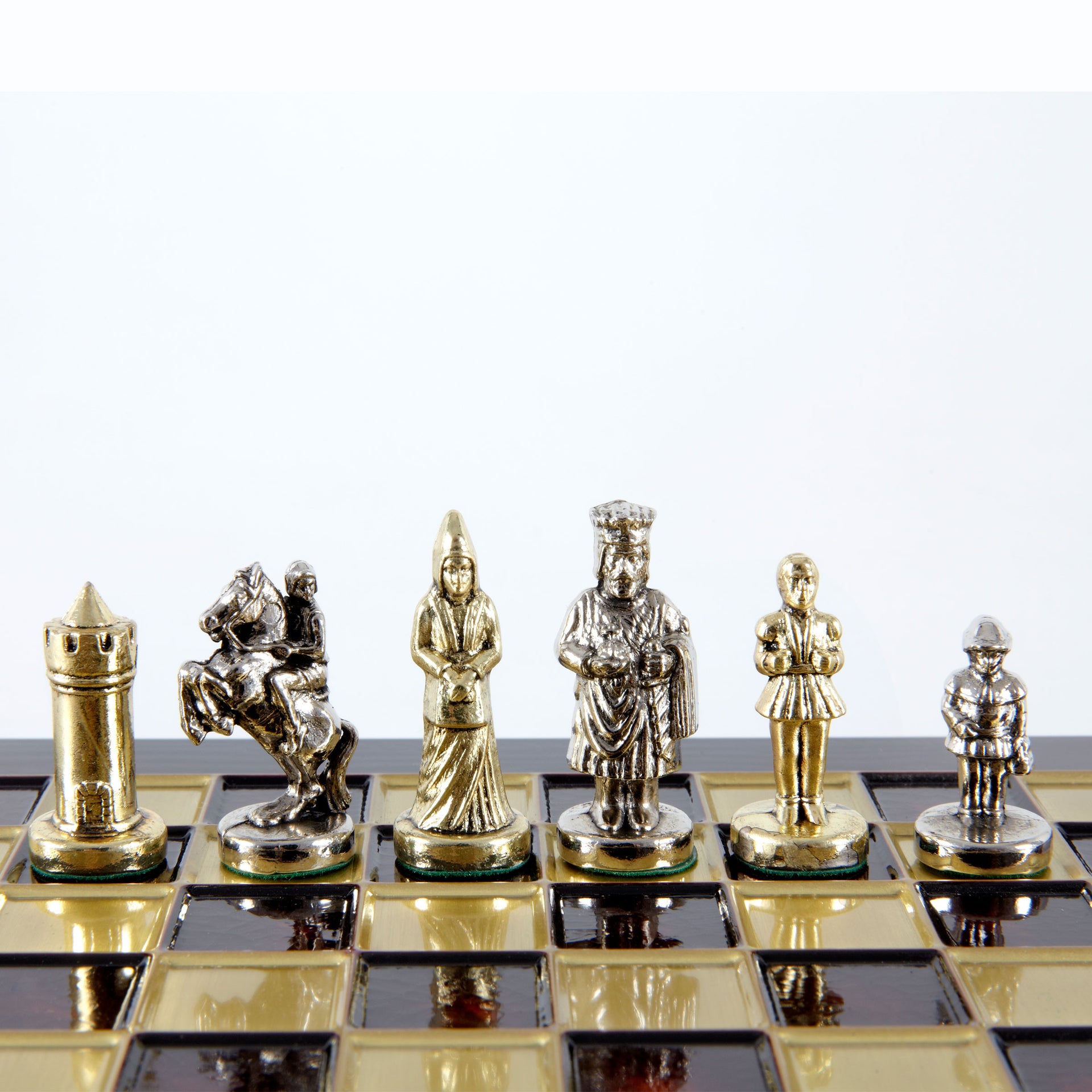 Byzantine Metal Chess Set Red 20x20cm S1RED