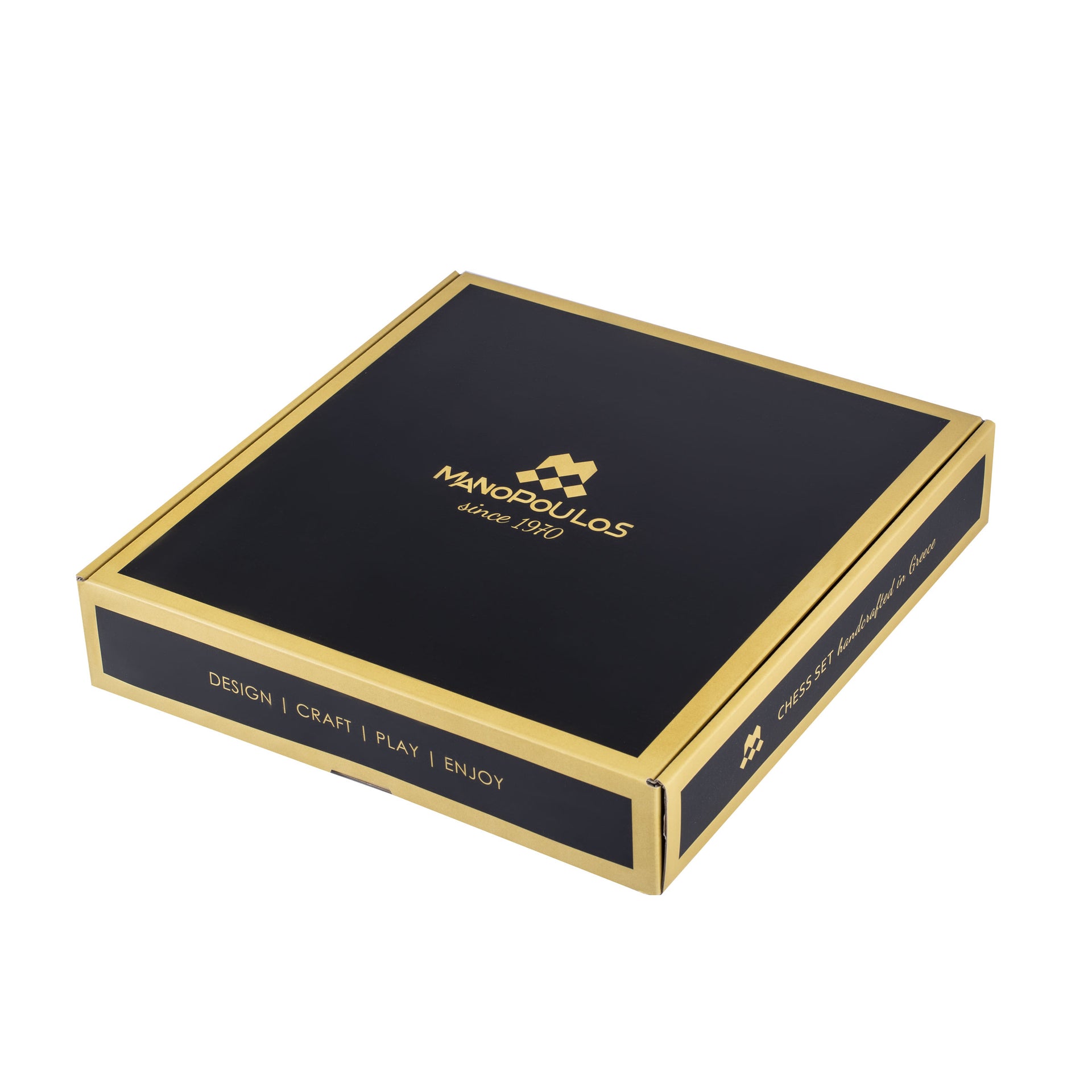 Byzantine Metal Chess Set Black & White 20x20cm S1BLA