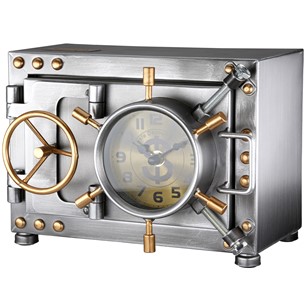 Table Clock, Safe & Moneybank Silver 59086