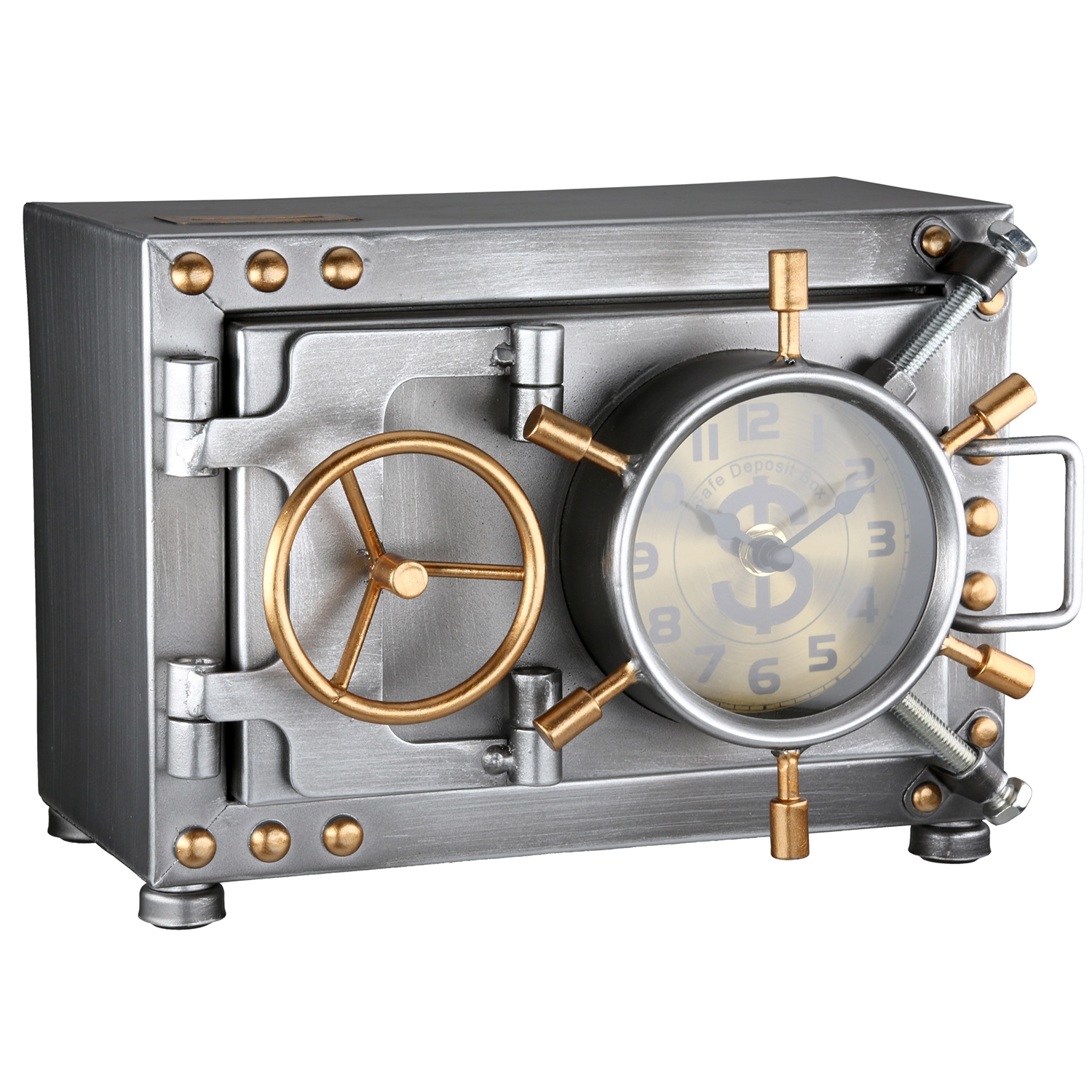 Table Clock, Safe & Moneybank Silver 59086