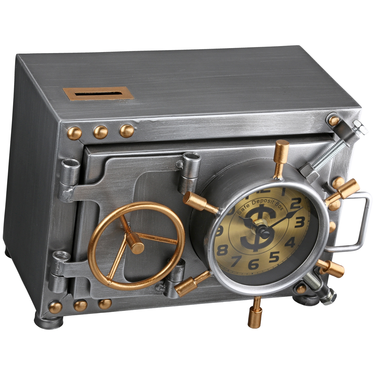 Table Clock, Safe & Moneybank Silver 59086