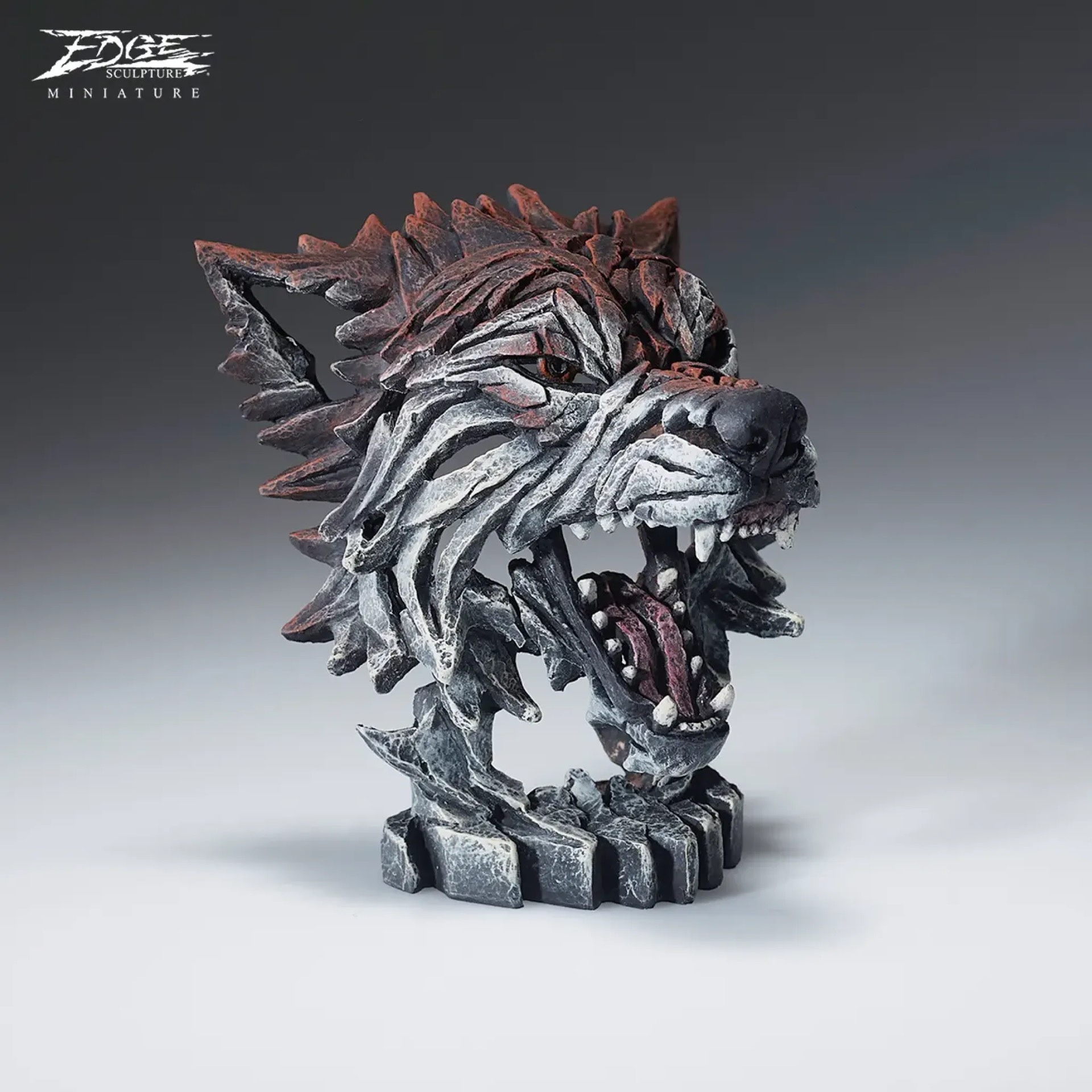 Edge Sculpture Wolf Miniature Bust