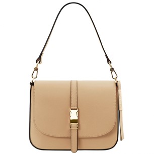 Tuscany Leather Nausica Shoulder Bag Champagne TL141598