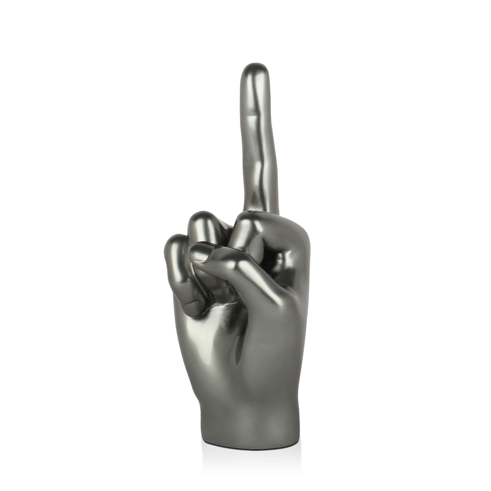 Middle Finger Sculpture Anthracite 28cm