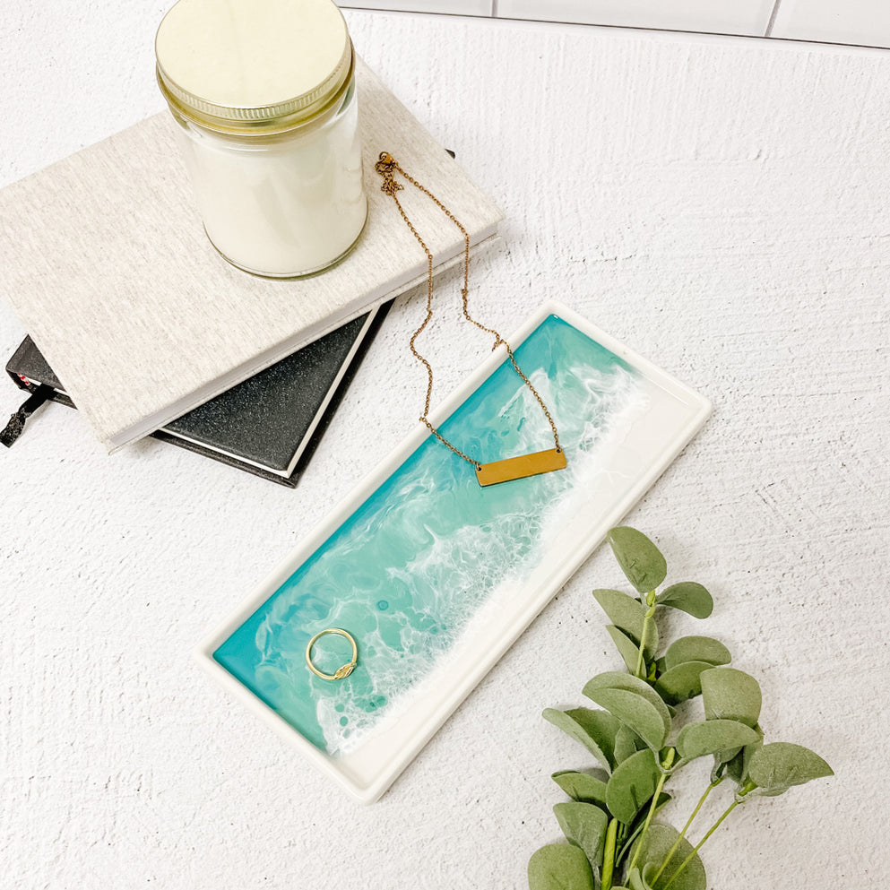 Lynn & Liana Ceramic Tray Small Caribbean Blue