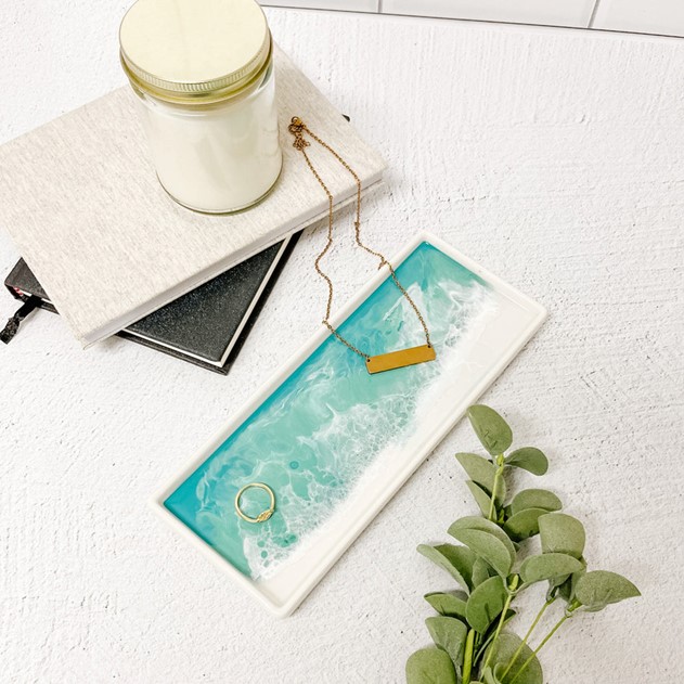 Lynn & Liana Ceramic Tray Small Caribbean Blue