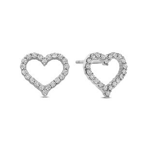 New Bling Sterling Silver Heart Shaped Earrings 9NB-1443
