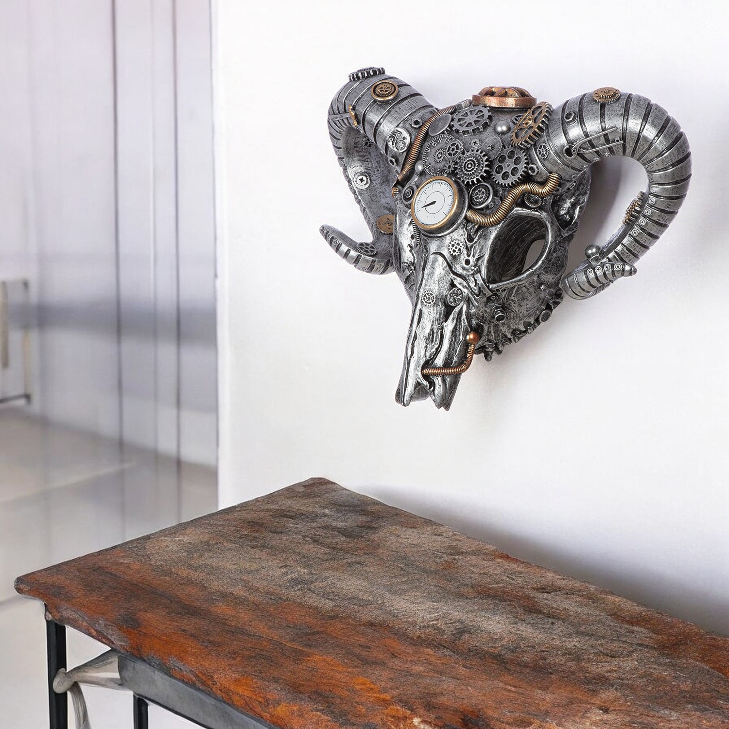 Steampunk Buffalo Skull Sculpture 59030