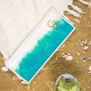 Lynn & Liana Ceramic Tray Large Caribbean Blue