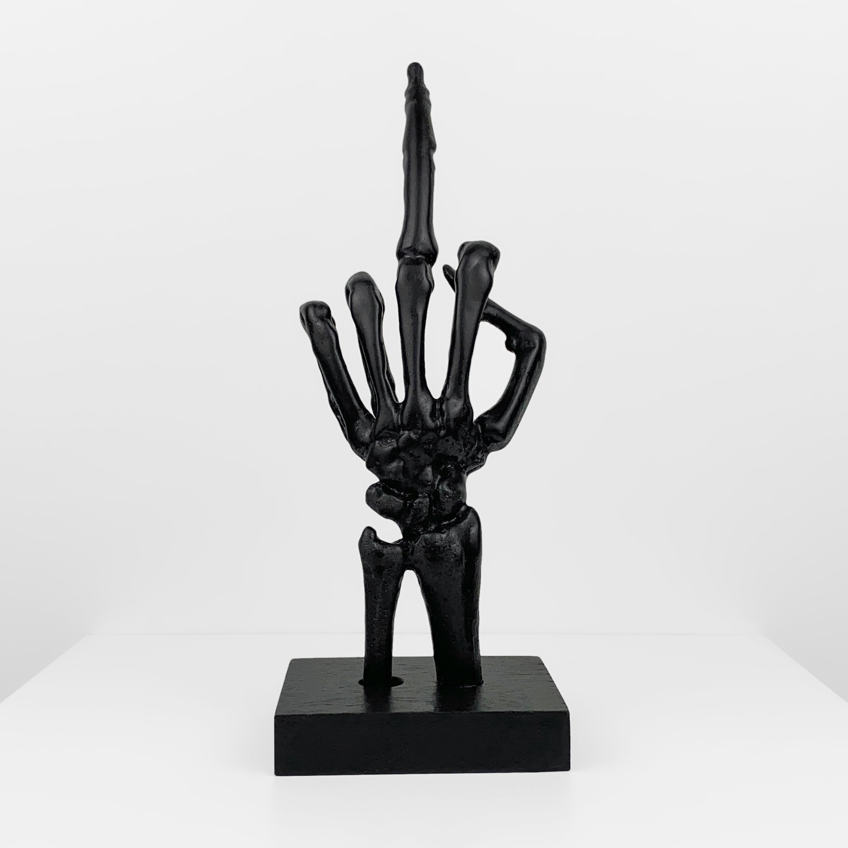 Skeleton Middle Finger Sculpture