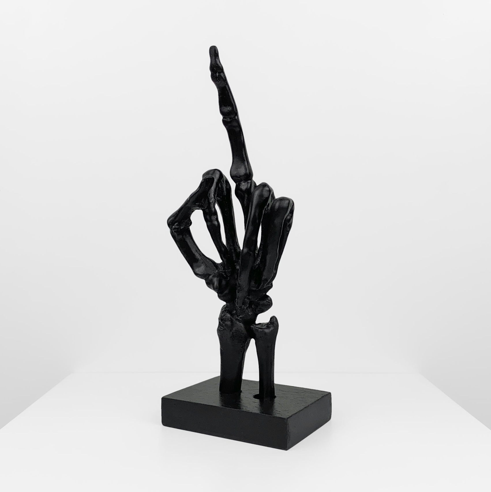 Skeleton Middle Finger Sculpture