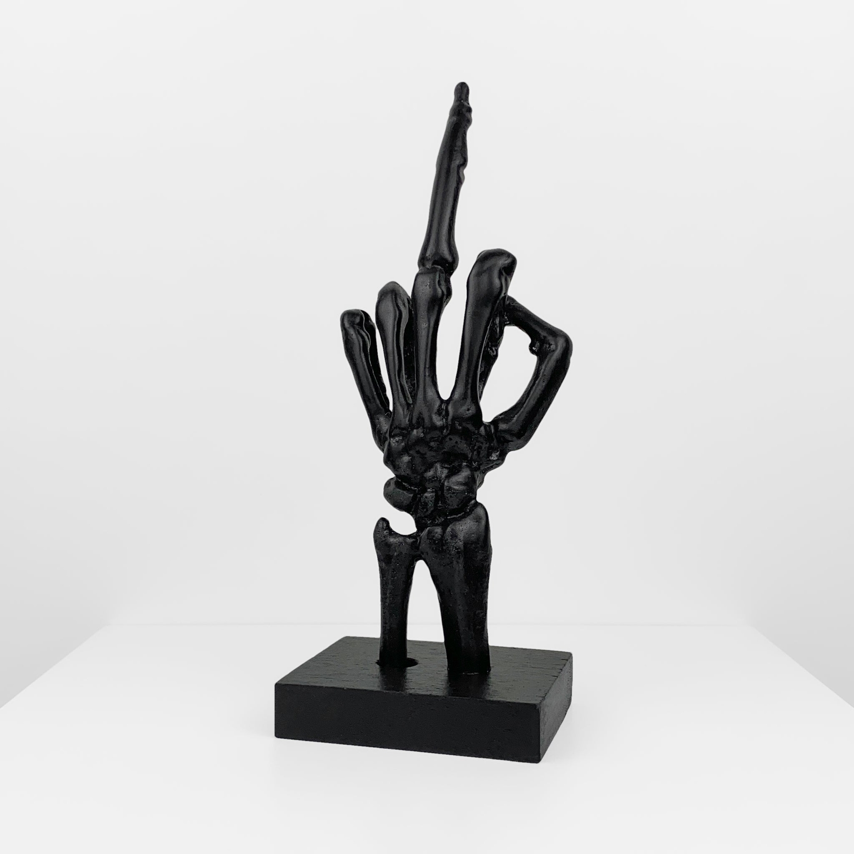 Skeleton Middle Finger Sculpture