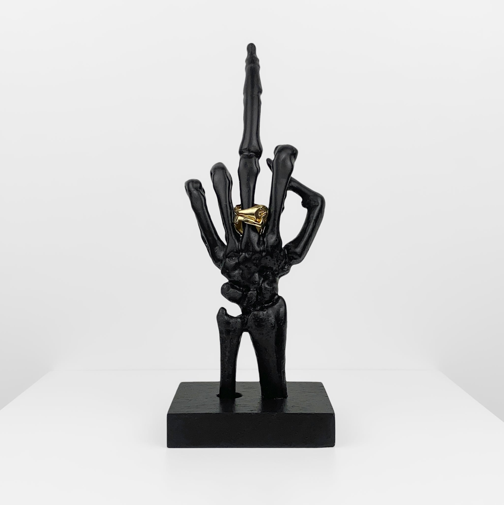 Skeleton Middle Finger Sculpture