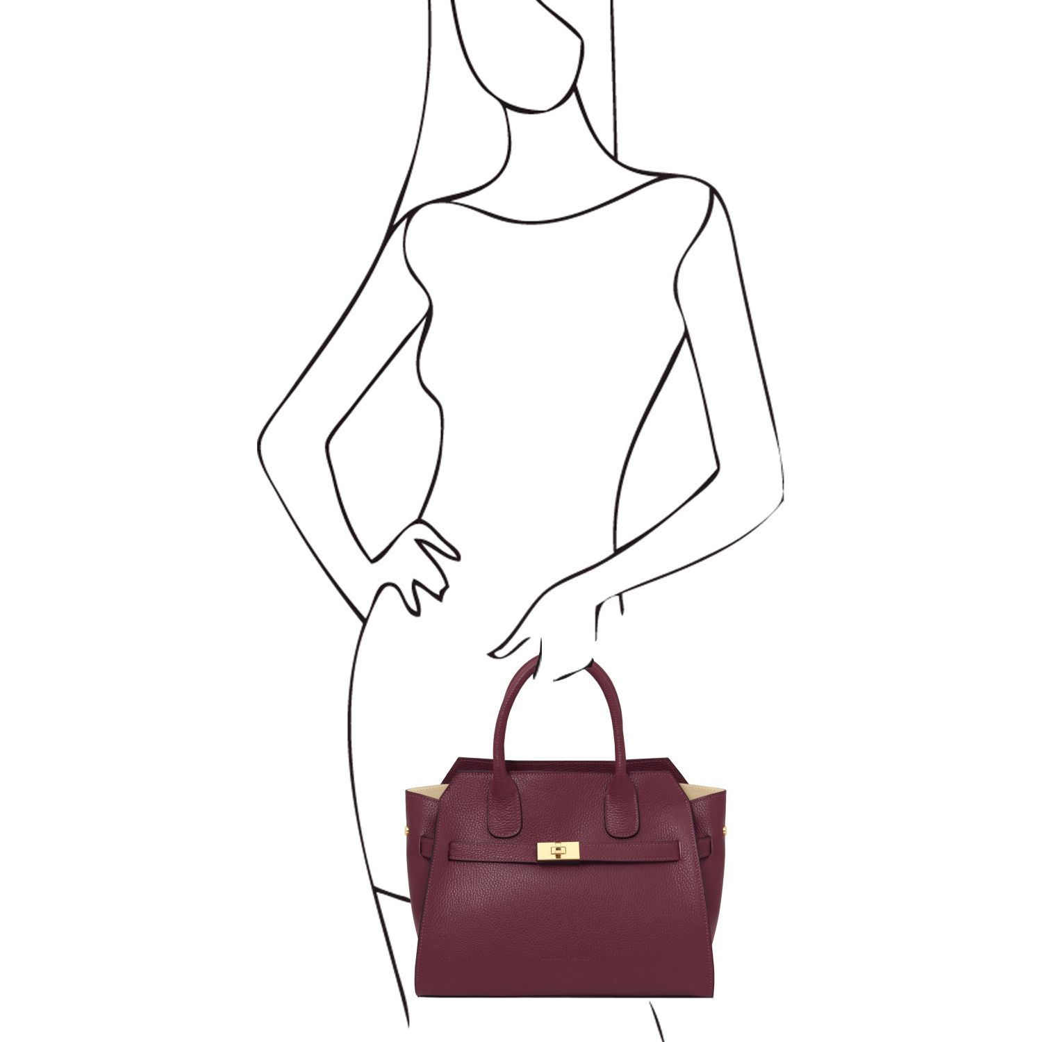 Tuscany Leather Origami Handbag Bordeaux TL142466