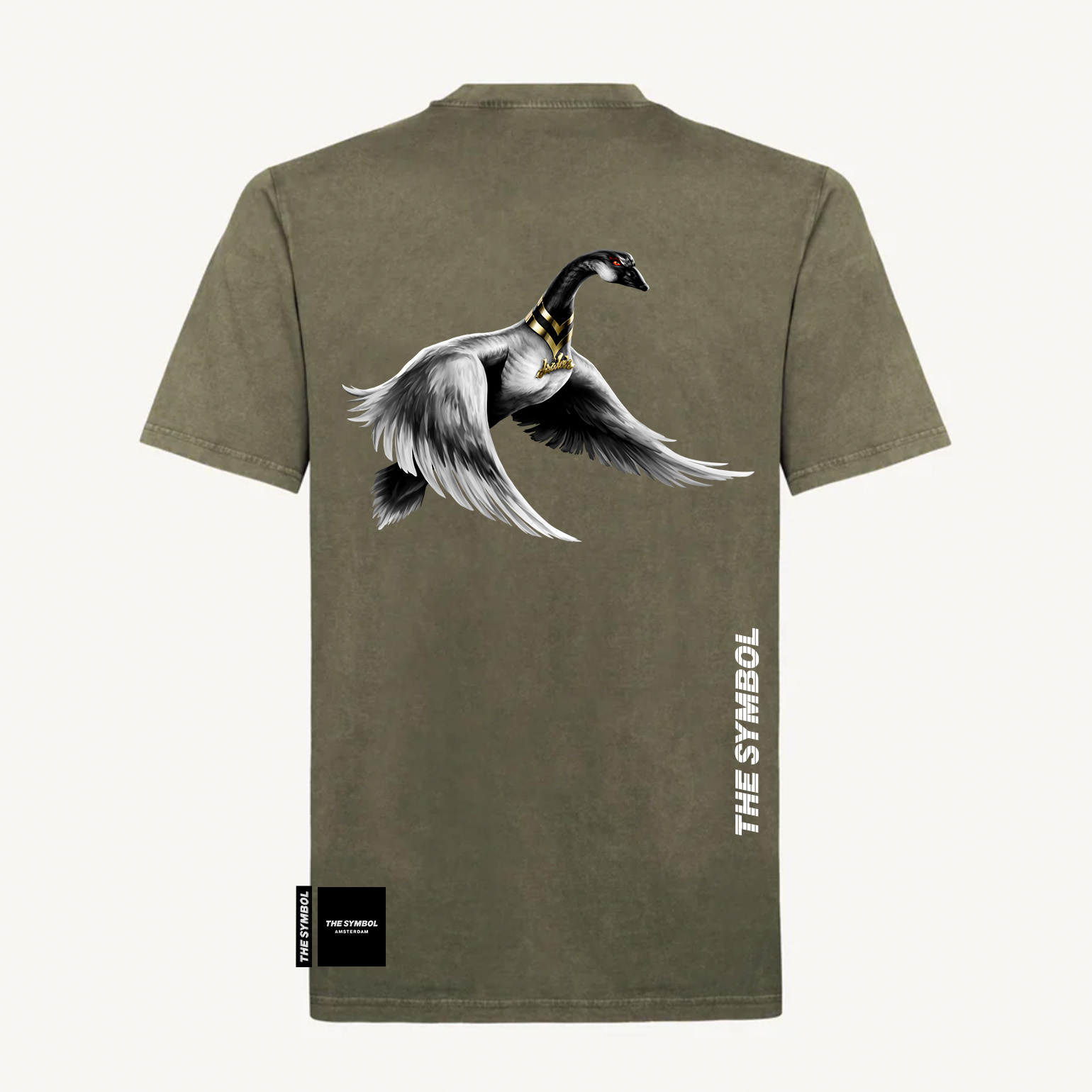 THE SYMBOL Flagship Vintage Regular Fit T Shirt Vintage Olive