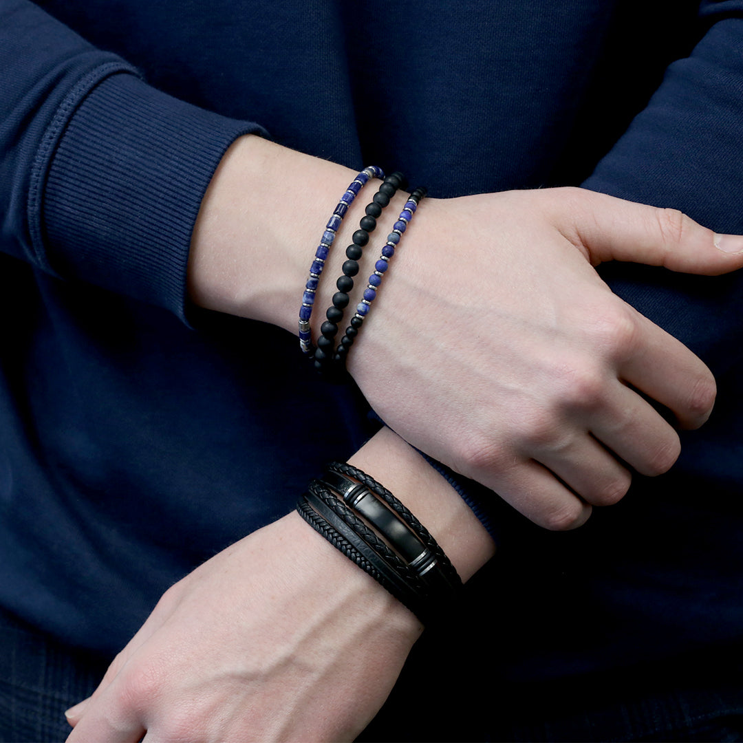 Frank 1967 Five-Strips Leather Bracelet 7FB-0228