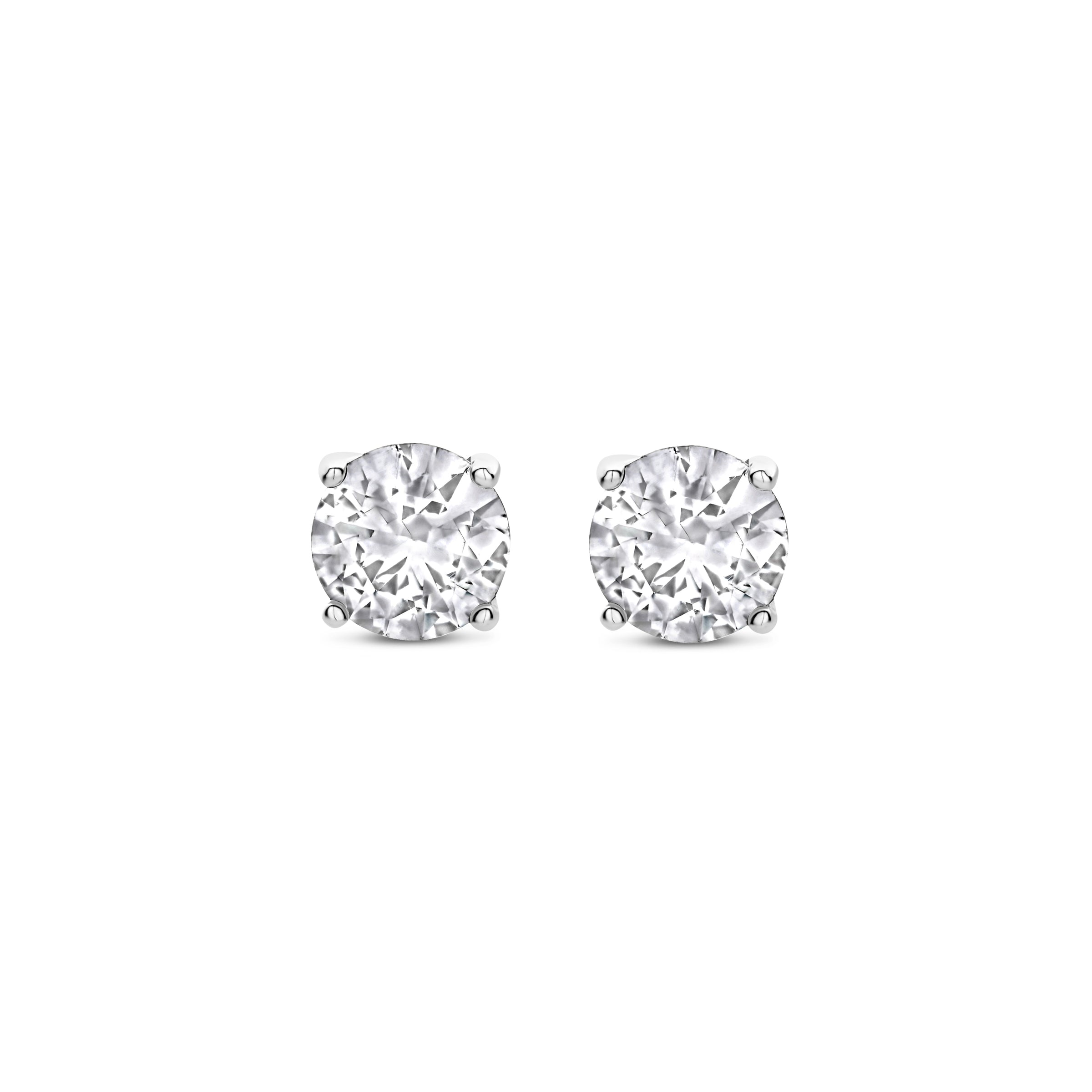 Frank 1967 Round Zirconia Ear Studs 8mm 7FE-0011