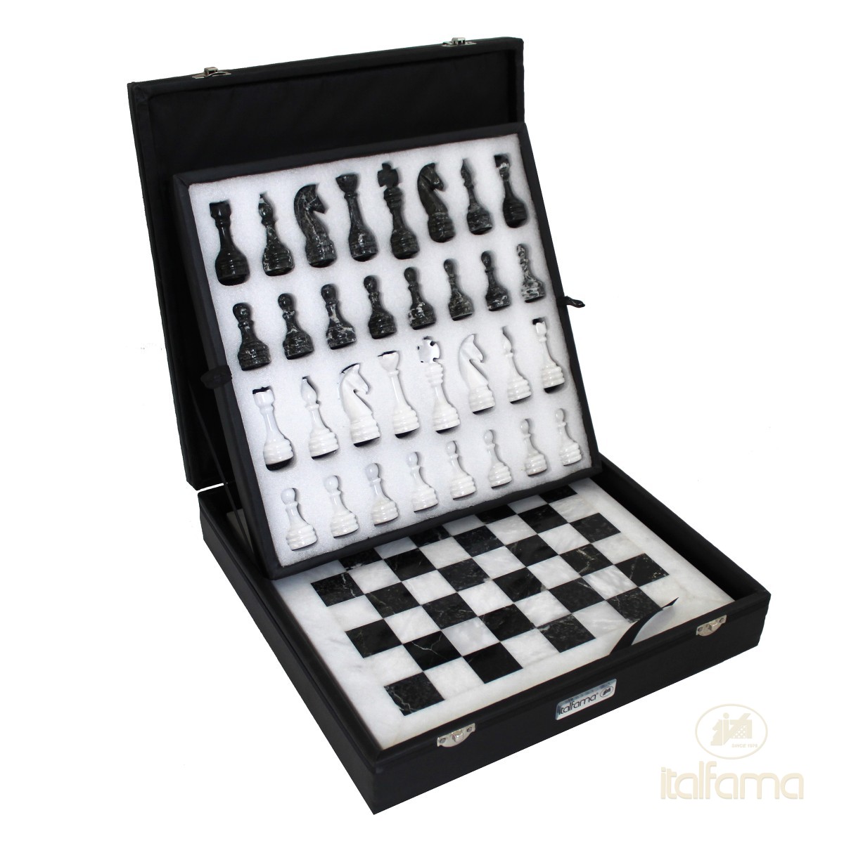 Marble Chess Set White/Black 30cm 1028