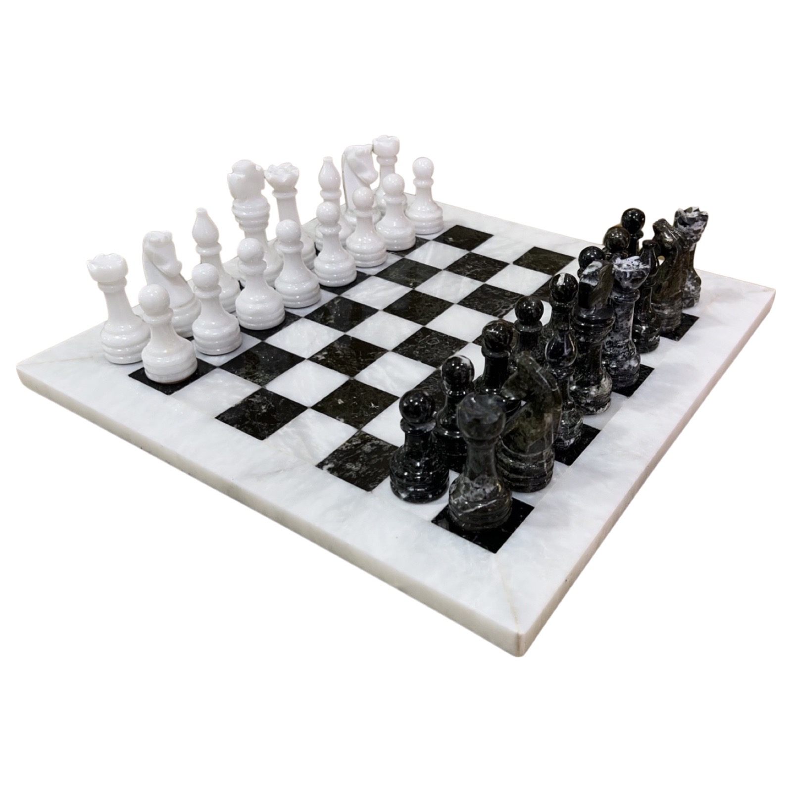 Marble Chess Set White/Black 30cm 1028