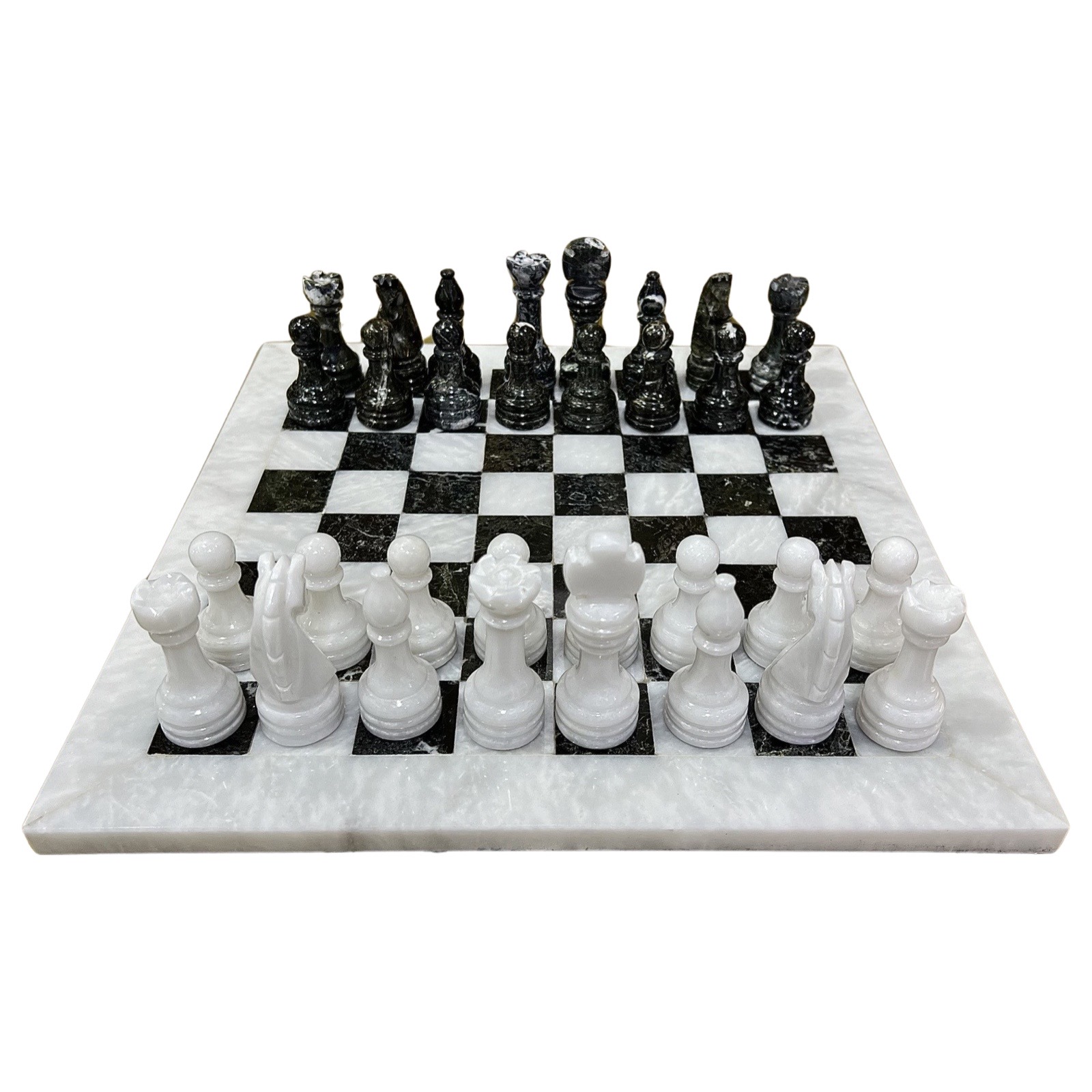Marble Chess Set White/Black 30cm 1028