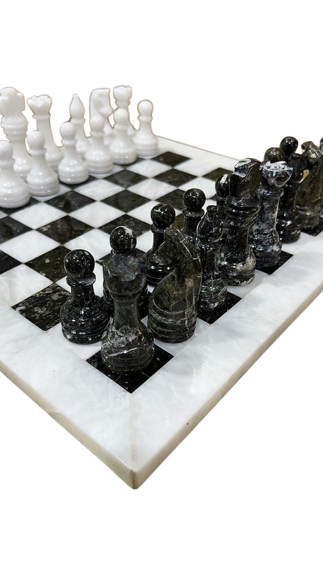 Marble Chess Set White/Black 30cm 1028
