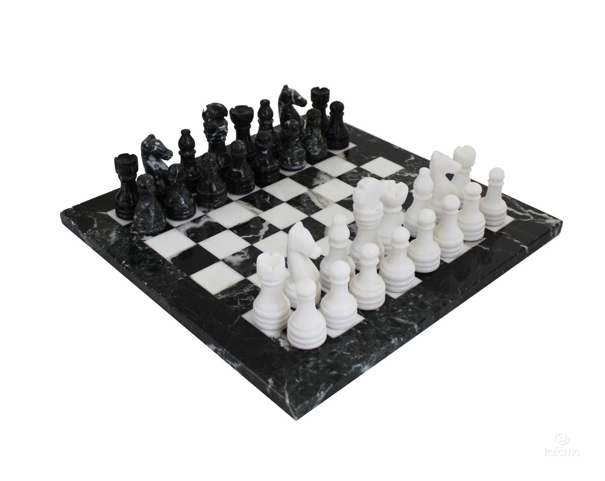 Marble Chess Set Black/White 30cm 1007