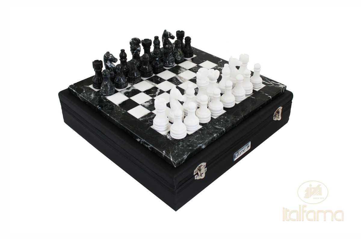 Marble Chess Set Black/White 30cm 1007