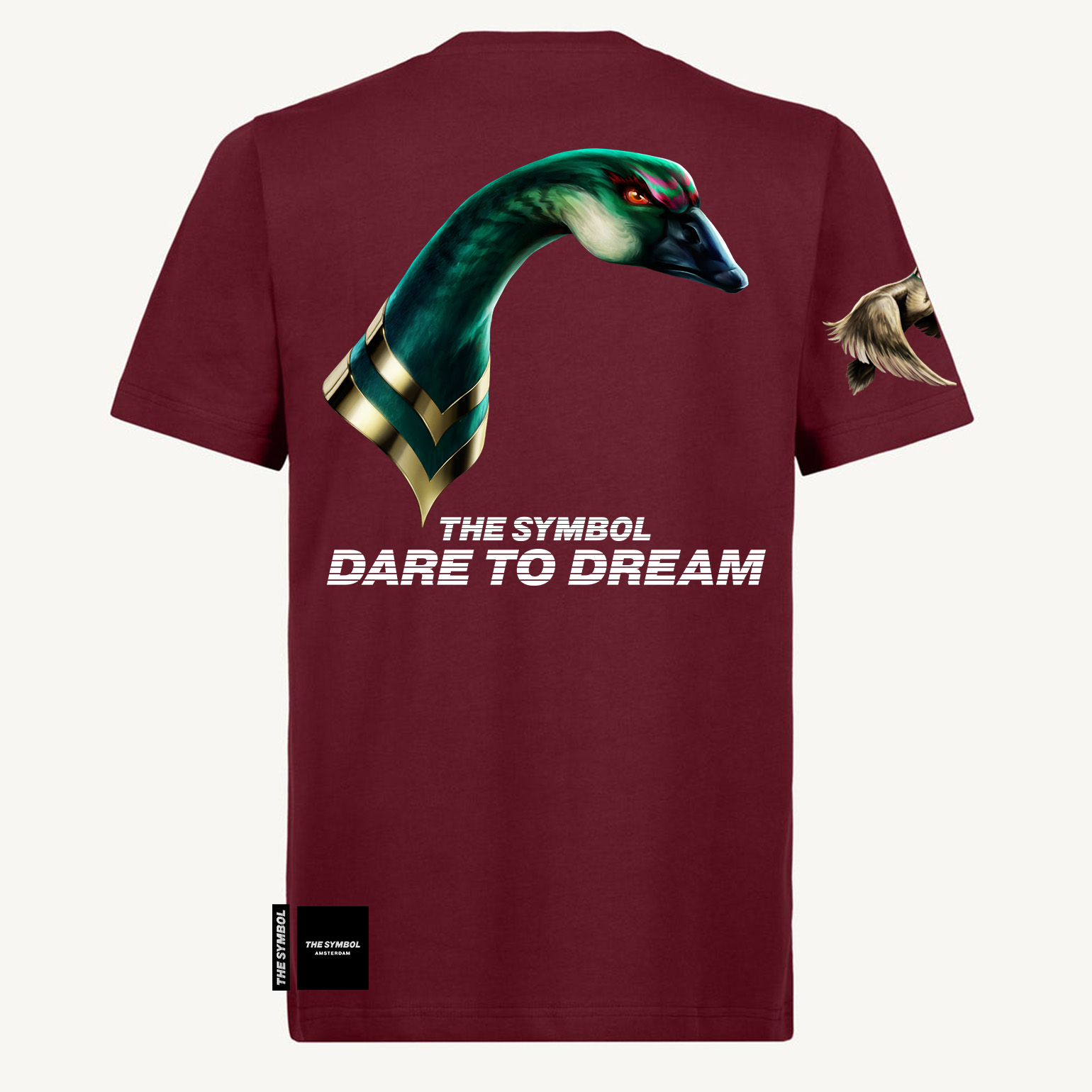 THE SYMBOL Portrait Goose Regular Fit T Shirt Burgundy
