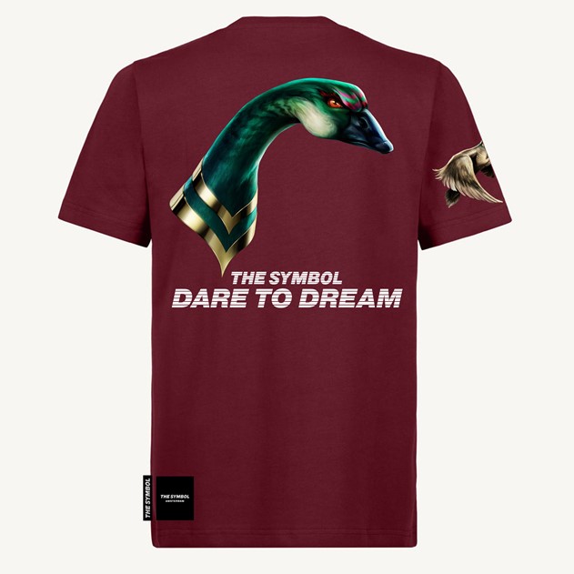 THE SYMBOL Portrait Goose Regular Fit T Shirt Burgundy