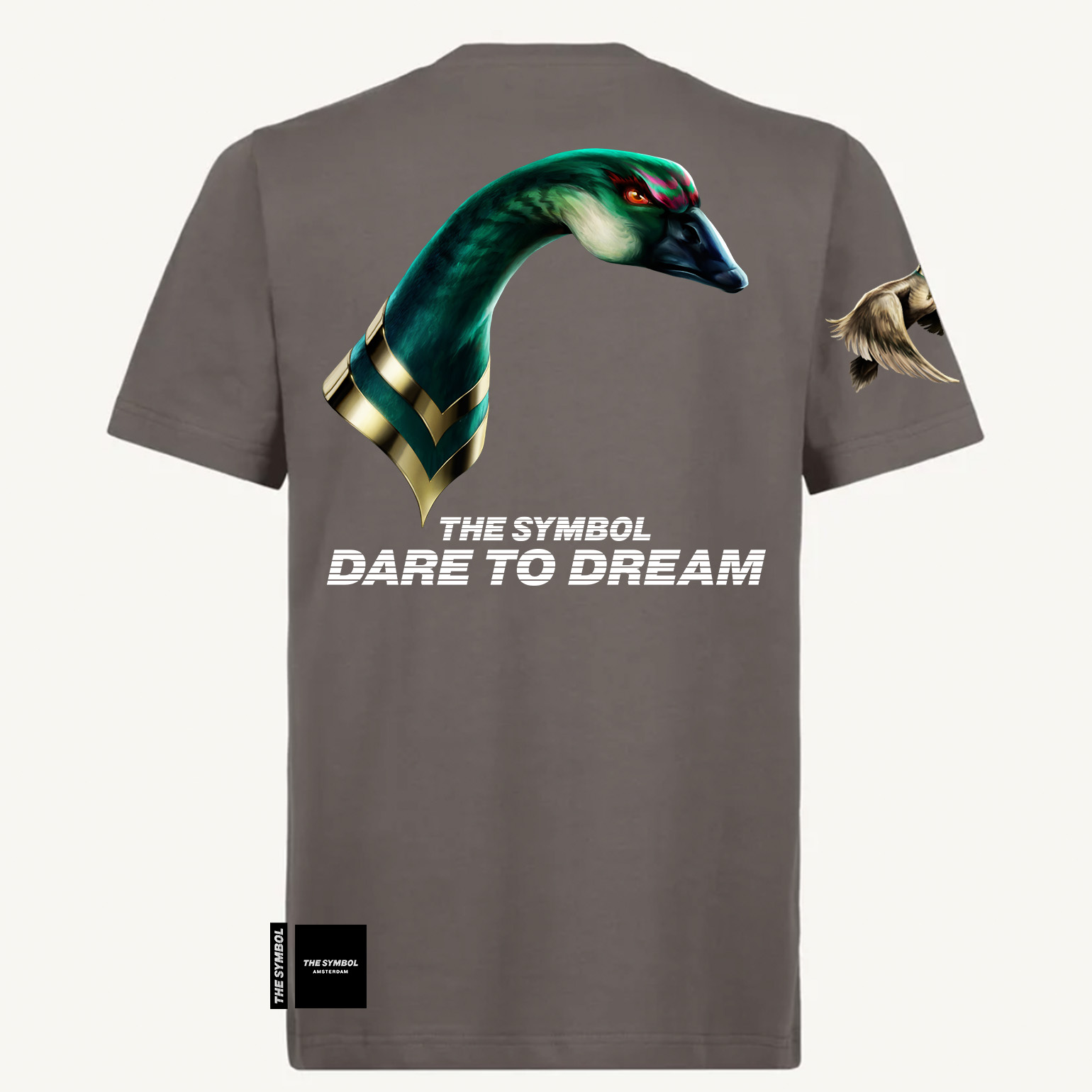 THE SYMBOL Portrait Goose Regular Fit T Shirt Pigment Grey