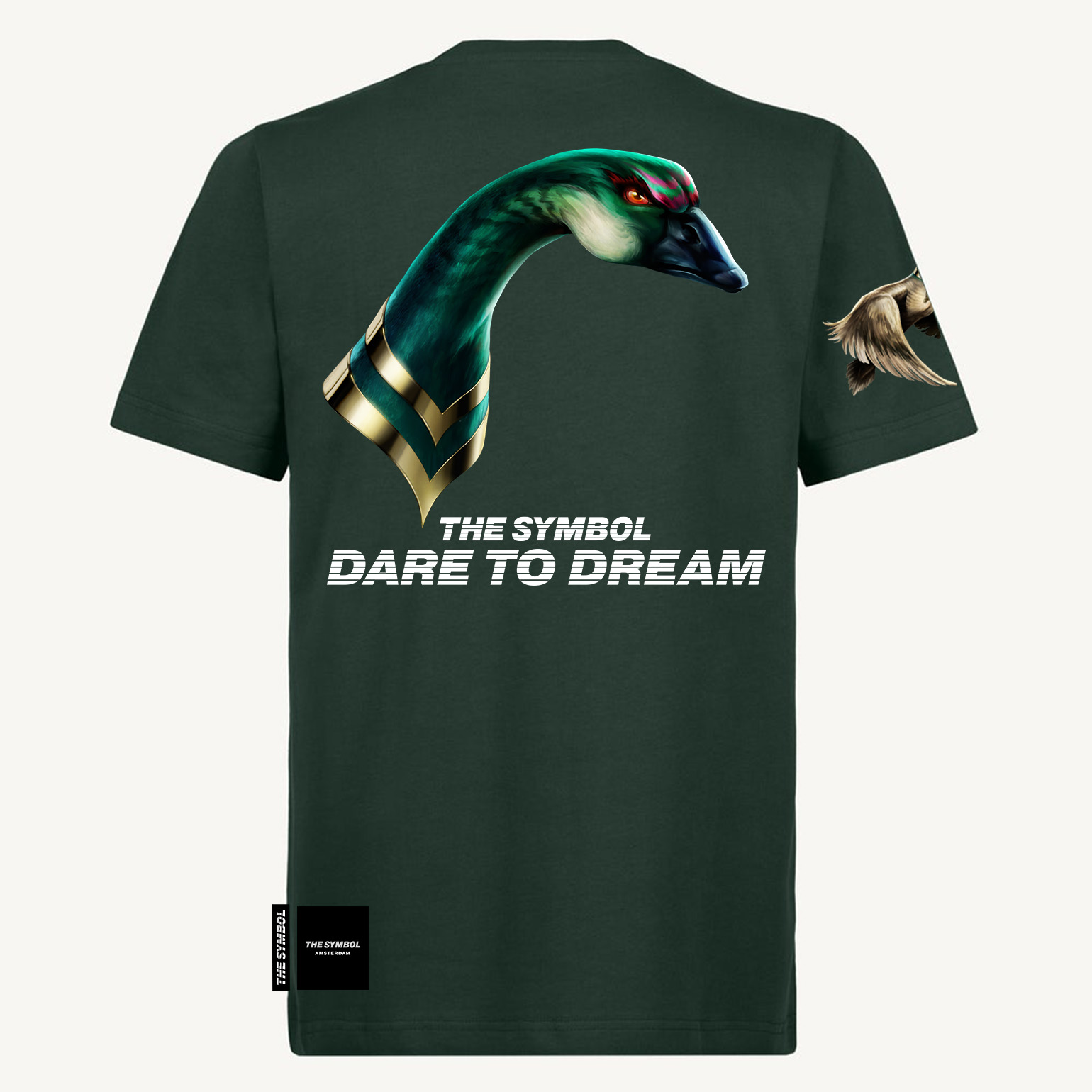 THE SYMBOL Goose Portrait Regular Fit T Shirt Wild Green
