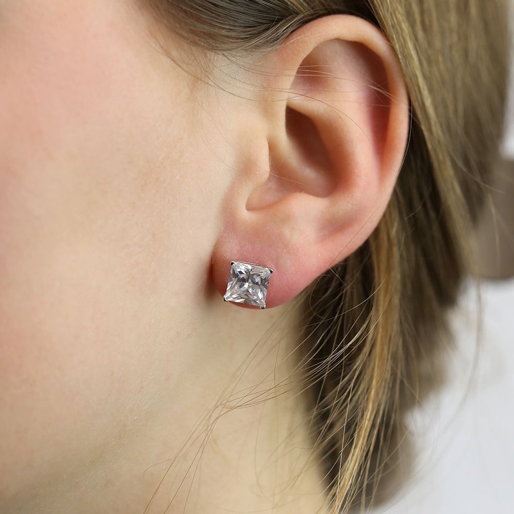 New Bling Sterling Silver Earrings 8 mm 9NB-0005