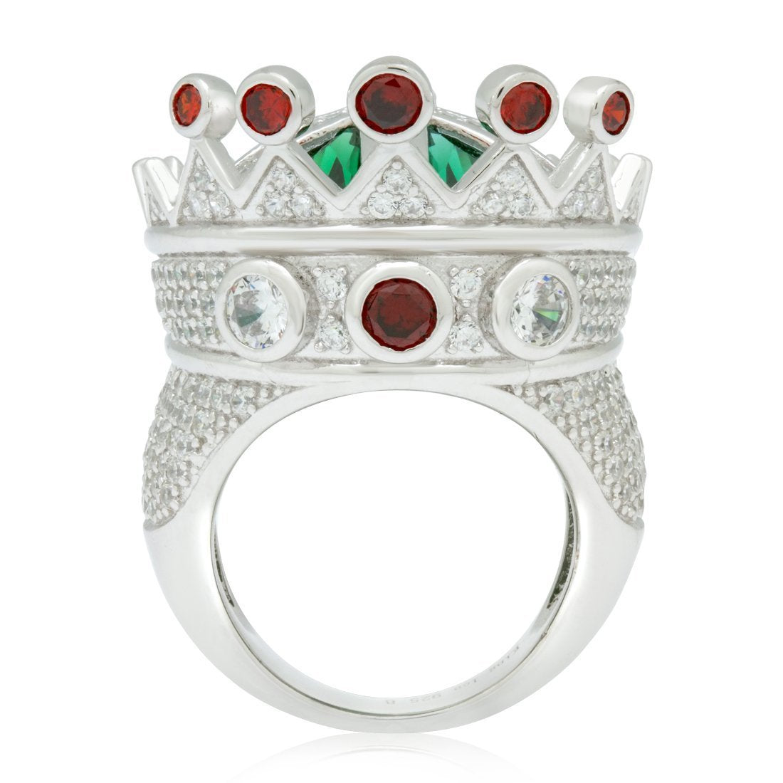 King Ice White Gold Plated Ice Crown Ring RGX10416