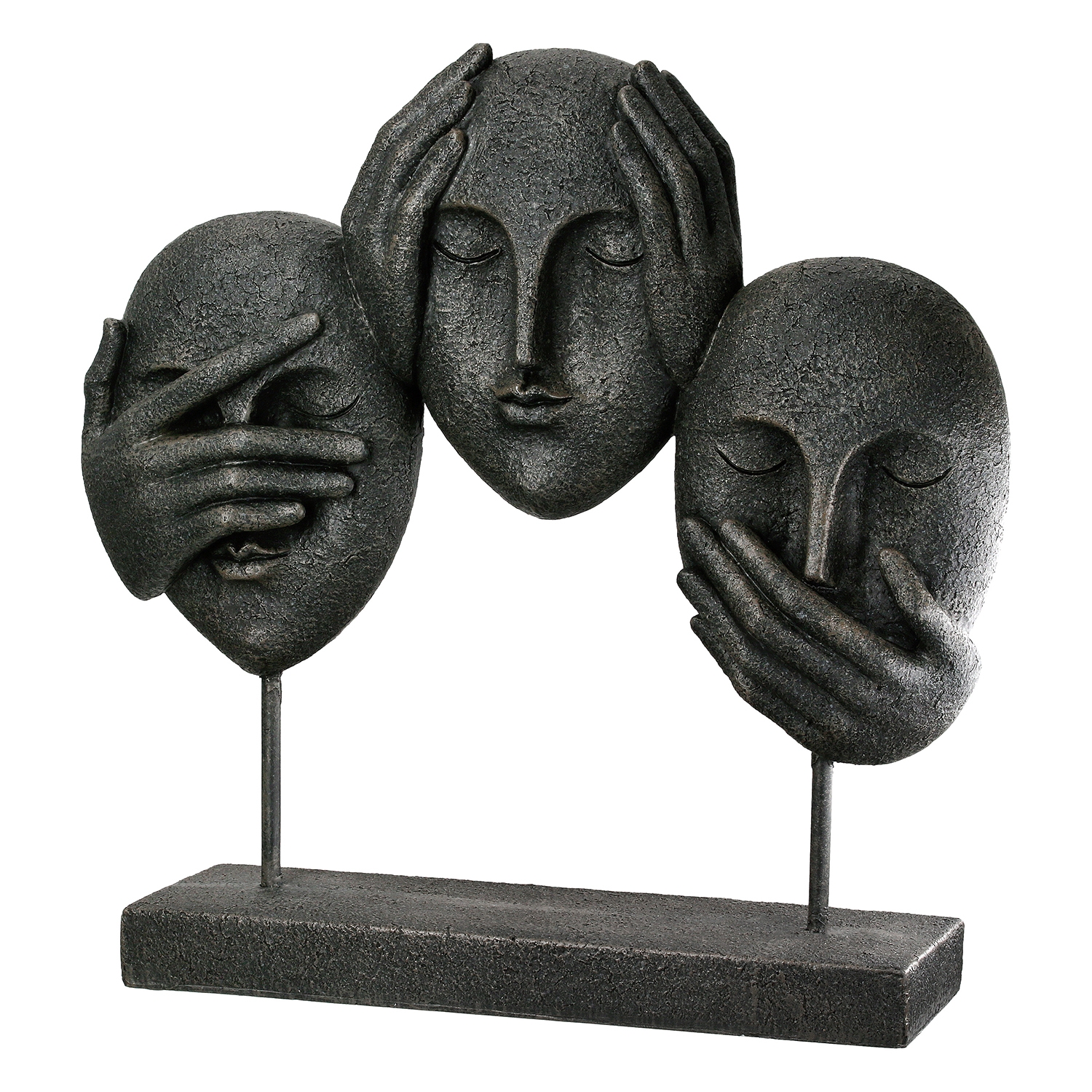 Three Face Sculpture Black 29,5 cm 21505