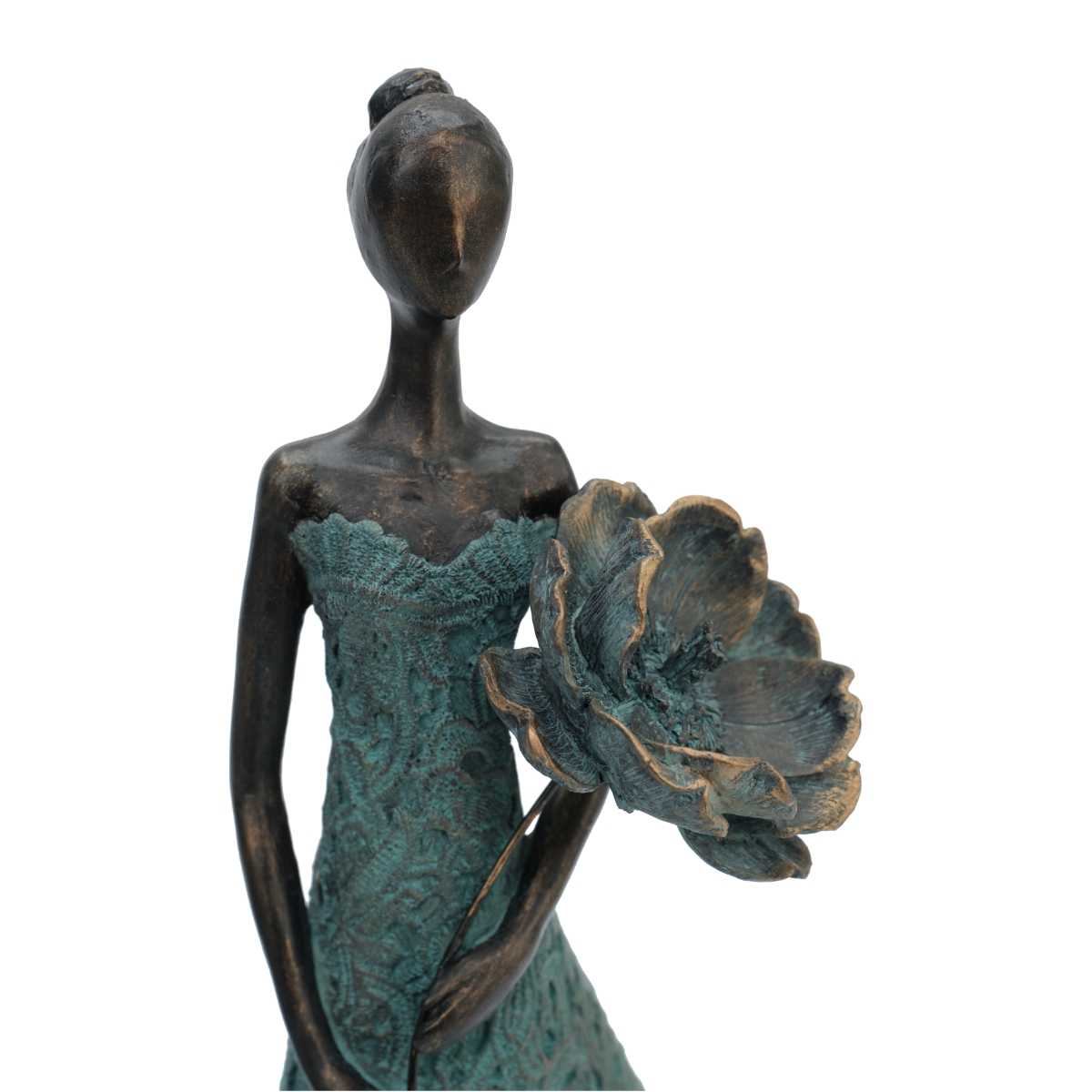 Girl Holding Flower in Front Sculpture 54 cm GFF490