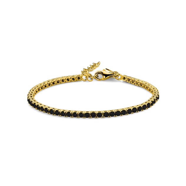 New Bling 14k Gold Plated Tennis Bracelet Gold/Black 9NB-1231
