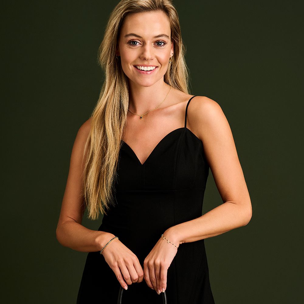 New Bling 14k Gold Plated Tennis Bracelet Gold/Black 9NB-1231