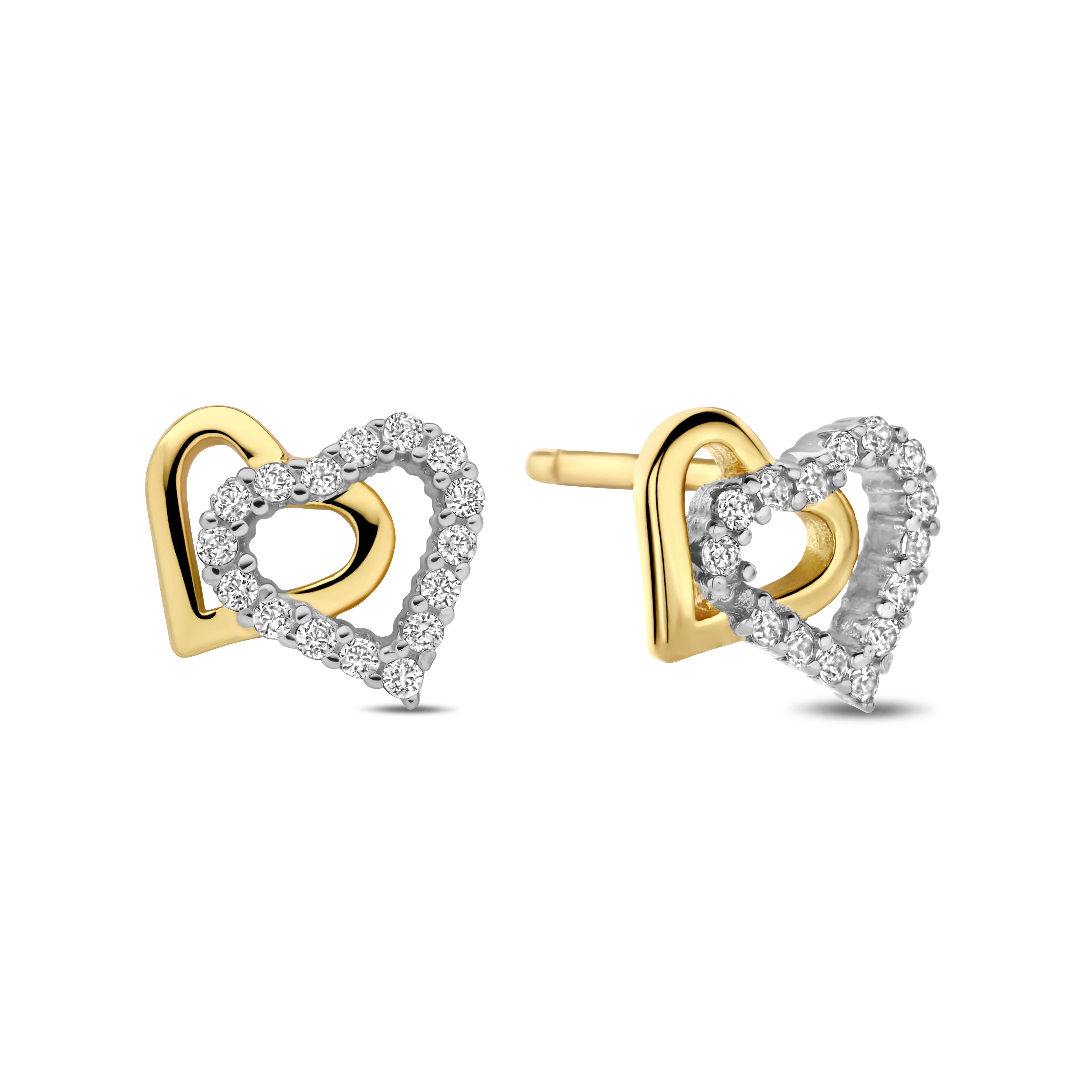 New Bling 14k Gold Plated Heart Earrings 9NB-1435