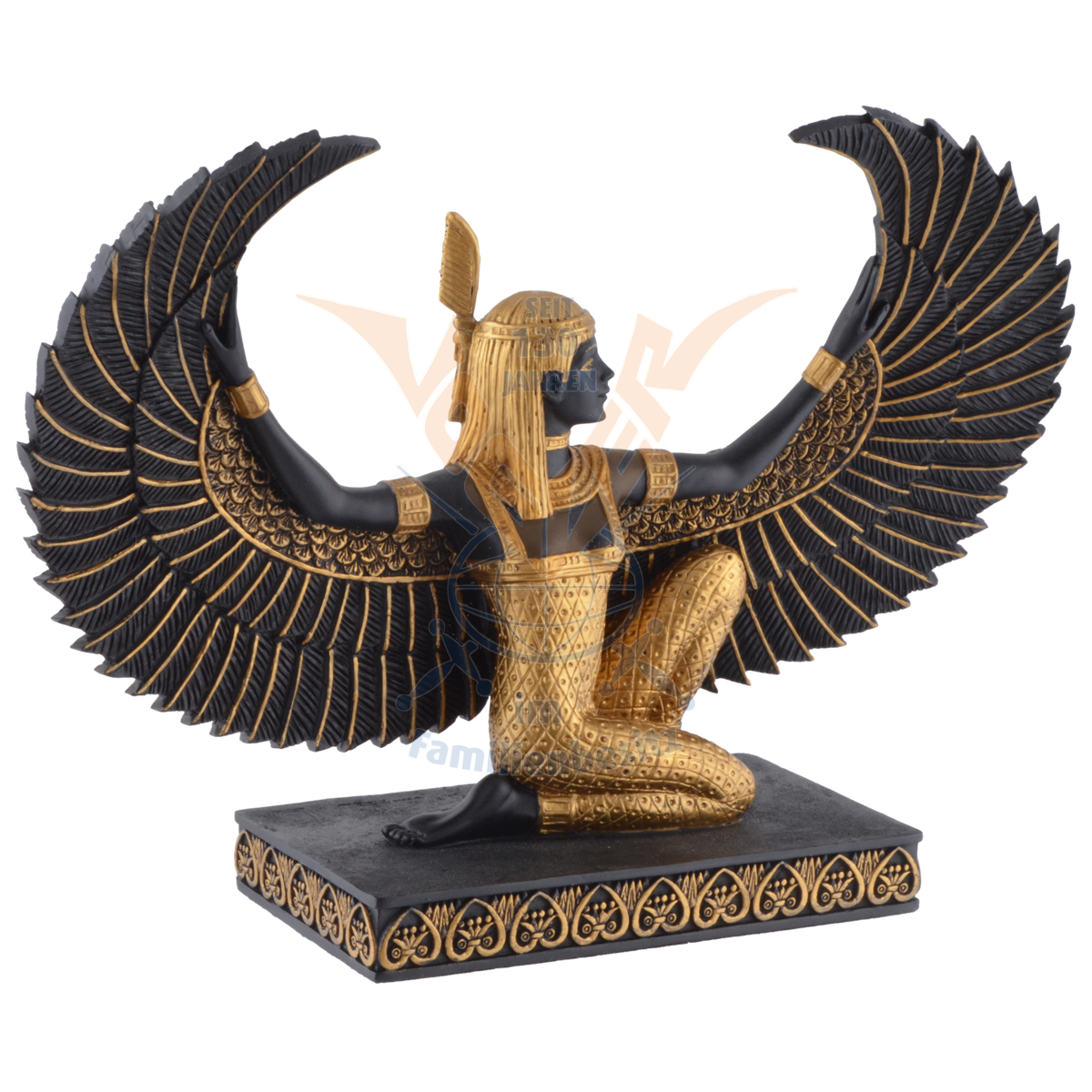 Egyptian Iss Goddess of Death Sculpture 16cm Black/Gold 708-1562