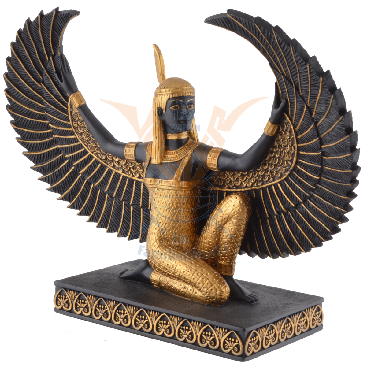 Egyptian Iss Goddess of Death Sculpture 16cm Black/Gold 708-1562