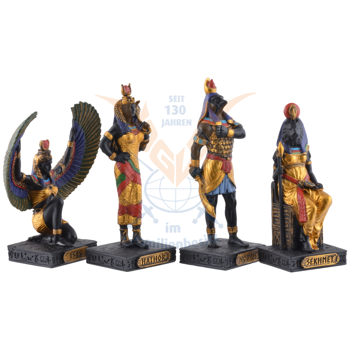 12 Egyptian Gods Miniatures + Pyramid 708-7474/77473