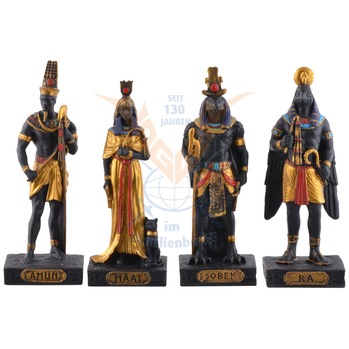 12 Egyptian Gods Miniatures + Pyramid 708-7474/77473