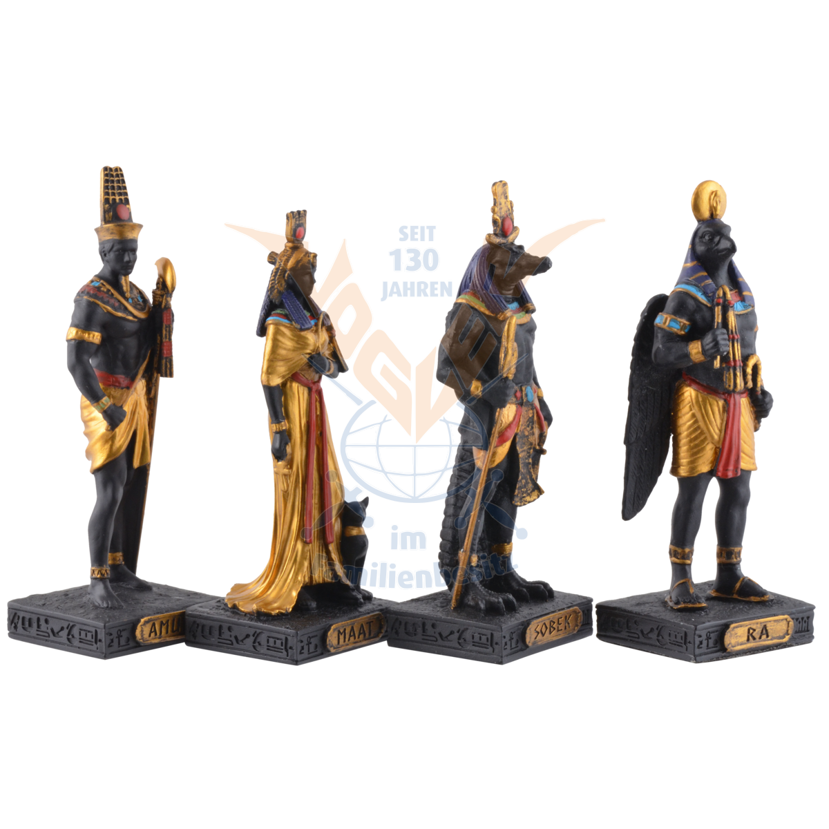 12 Egyptian Gods Miniatures + Pyramid 708-7474/77473