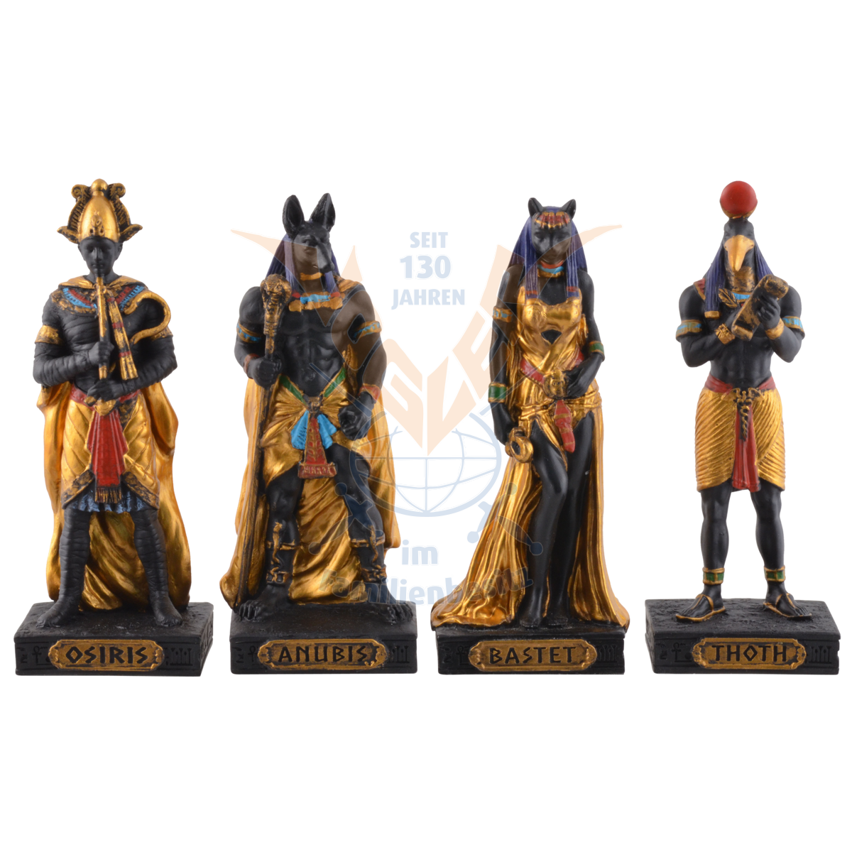12 Egyptian Gods Miniatures + Pyramid 708-7474/77473