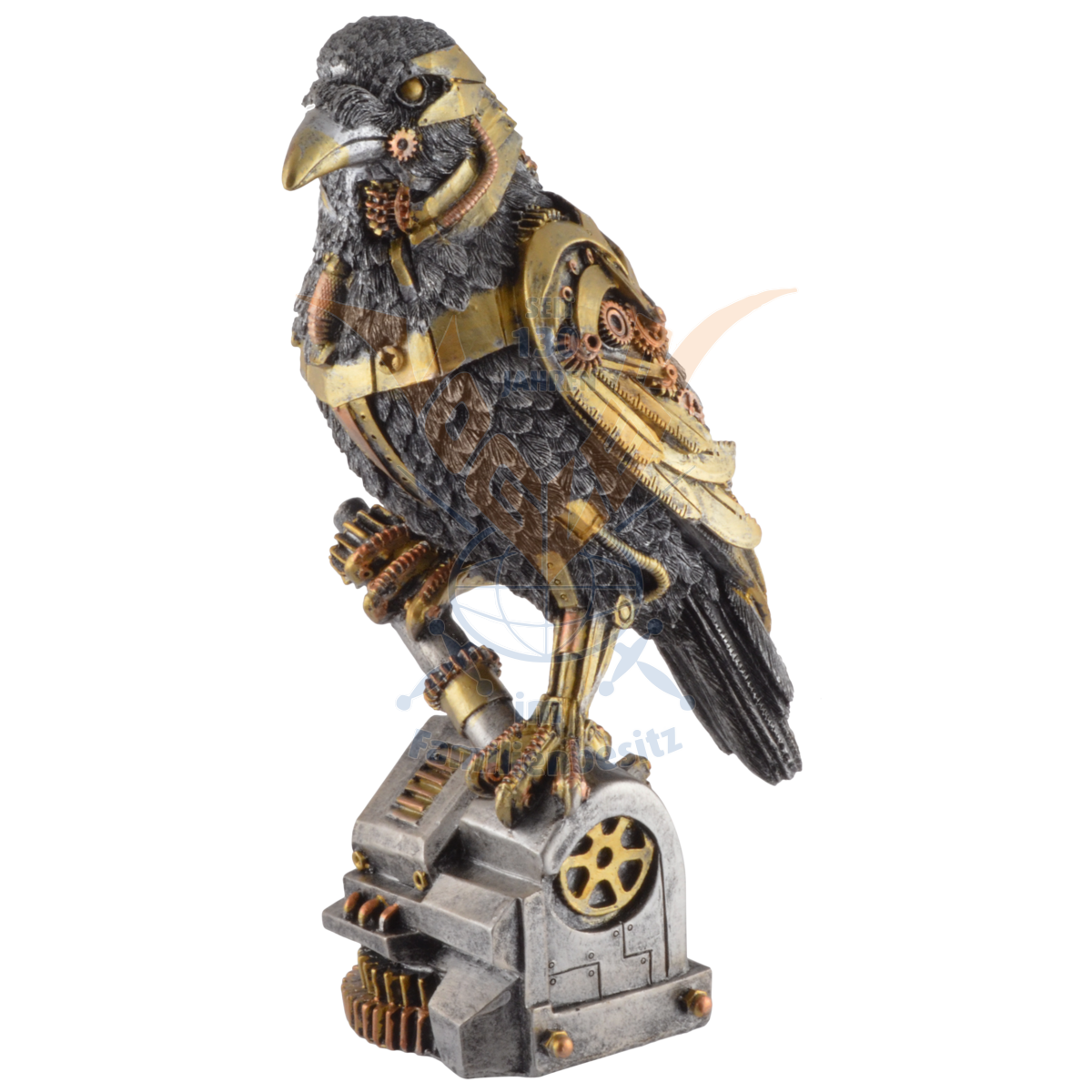Steampunk Raven Sculpture 27cm 839-4195