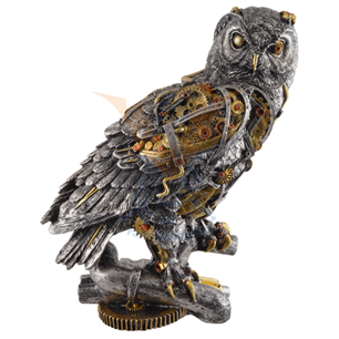 Steampunk Owl Sculpture 30cm 839-1550