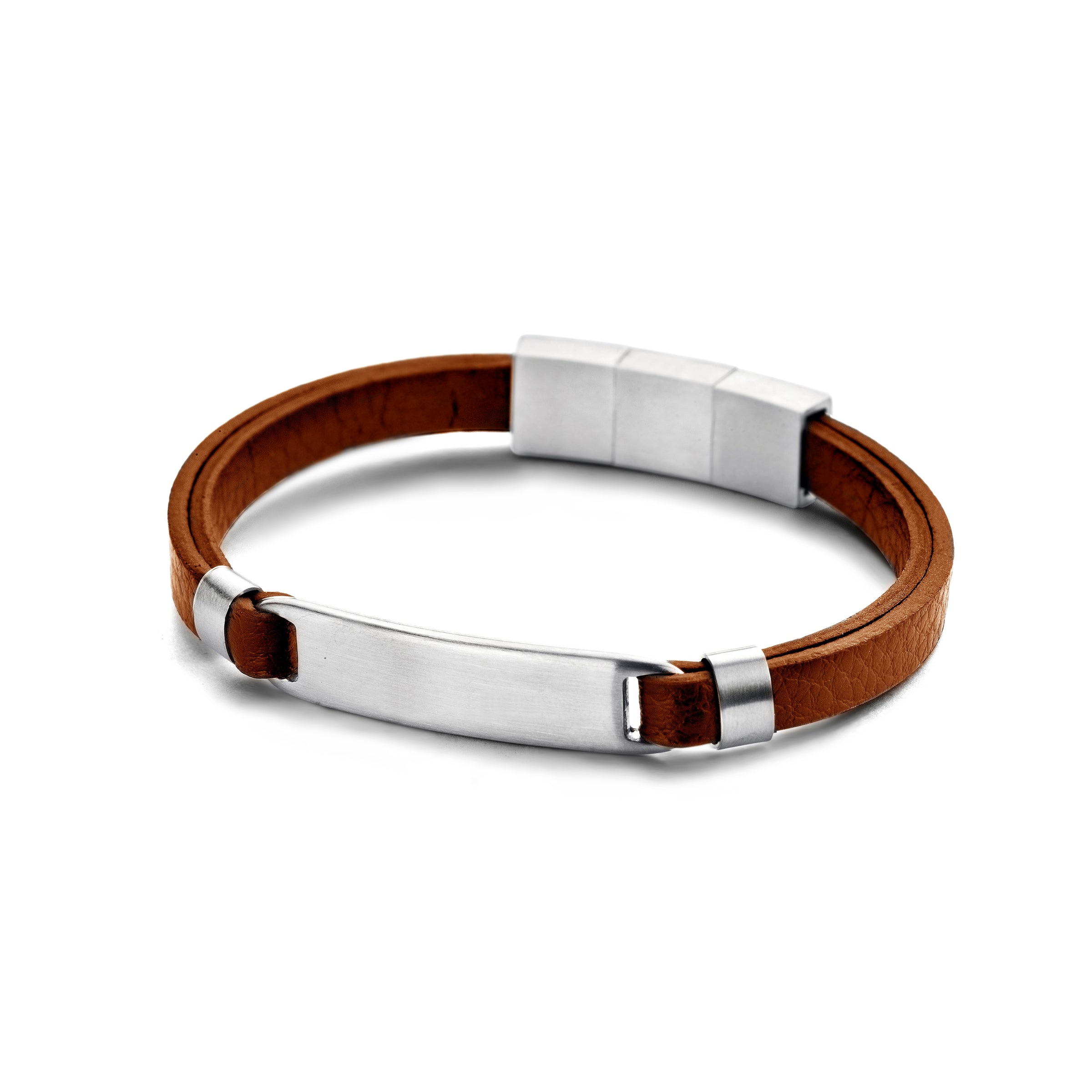 Frank 1967 Leather Bracelet With Steel Element 7FB-0444